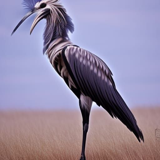 Elegant Secretary Bird in Digital Matte Painting