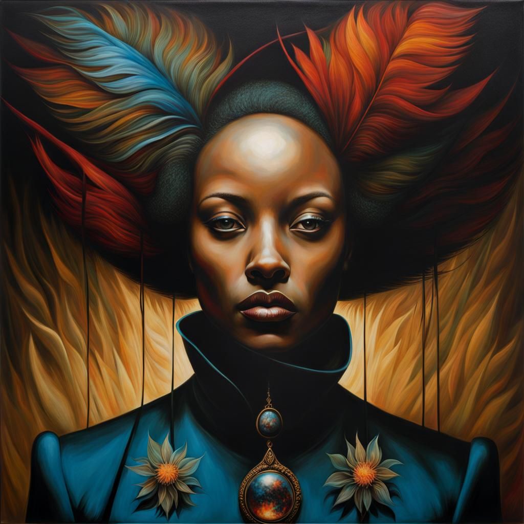 Surreal Portrait with Layered Painting Techniques