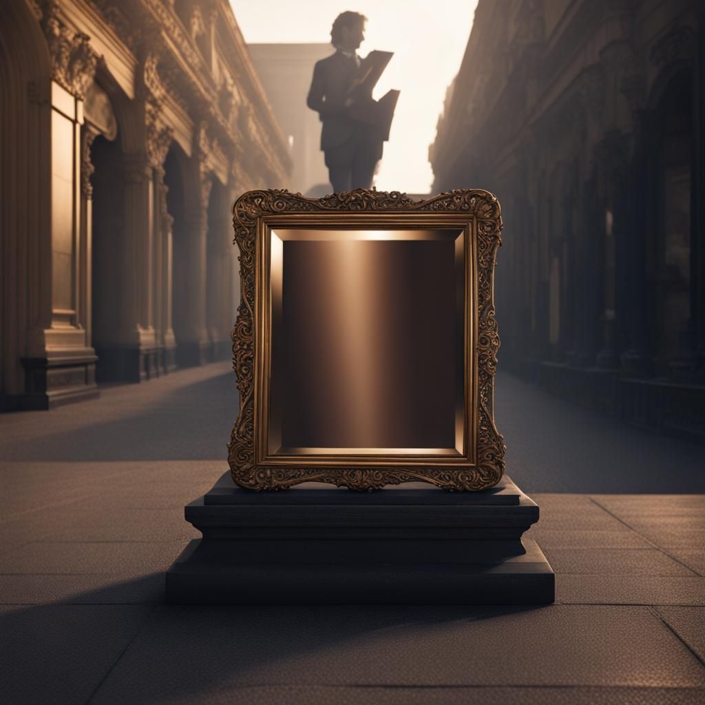 Ornate Mirror Reflecting a Ghostly Spectre