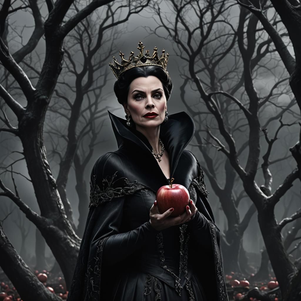 Evil Queen's Poisoned Apple: A Dark Portrait