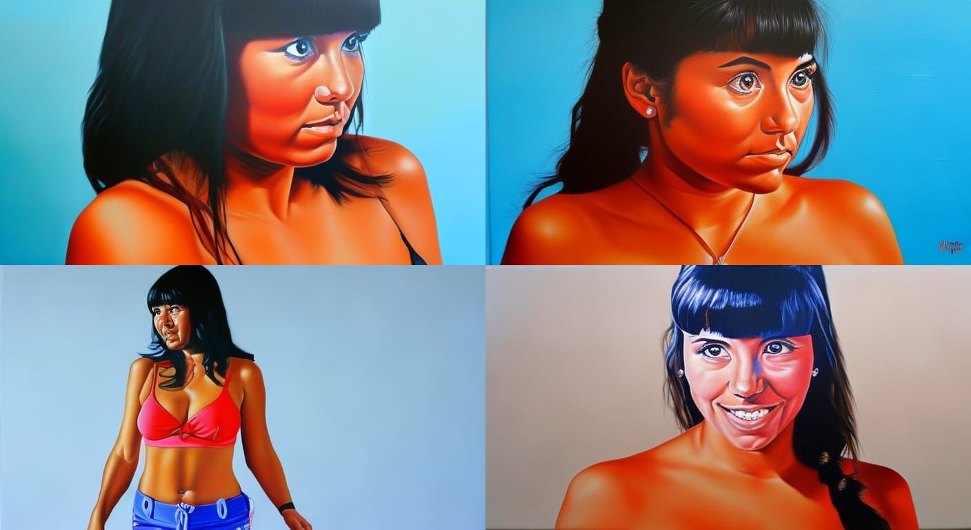 Adult Dora the Explorer in Hyperrealistic Acrylic