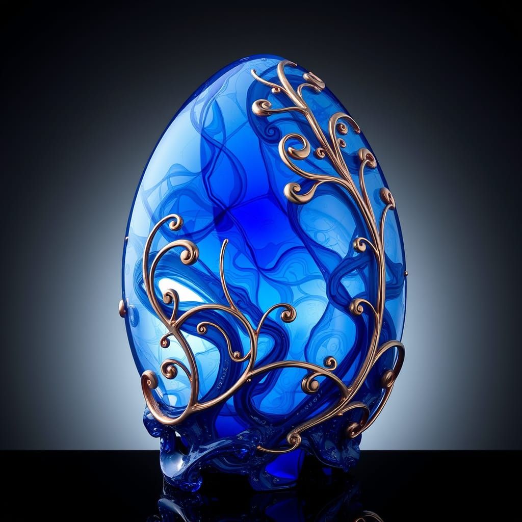 Luxurious Art Nouveau-Inspired Gemstone Sculpture in Rose Go...