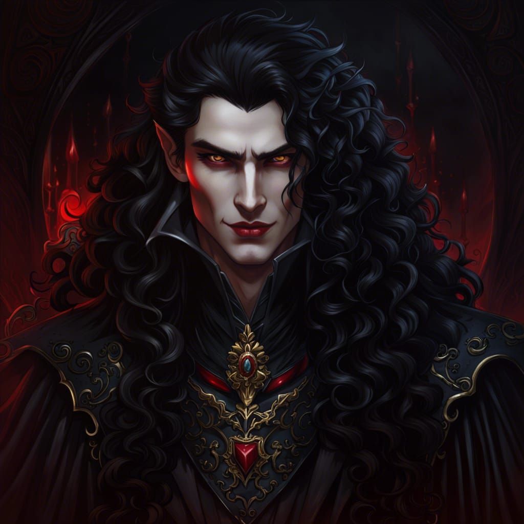 Detailed Portrait of a Pale Vampire Lord