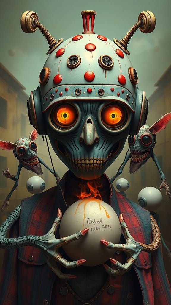 Android Portrait in Whimsical Edward Lear Style