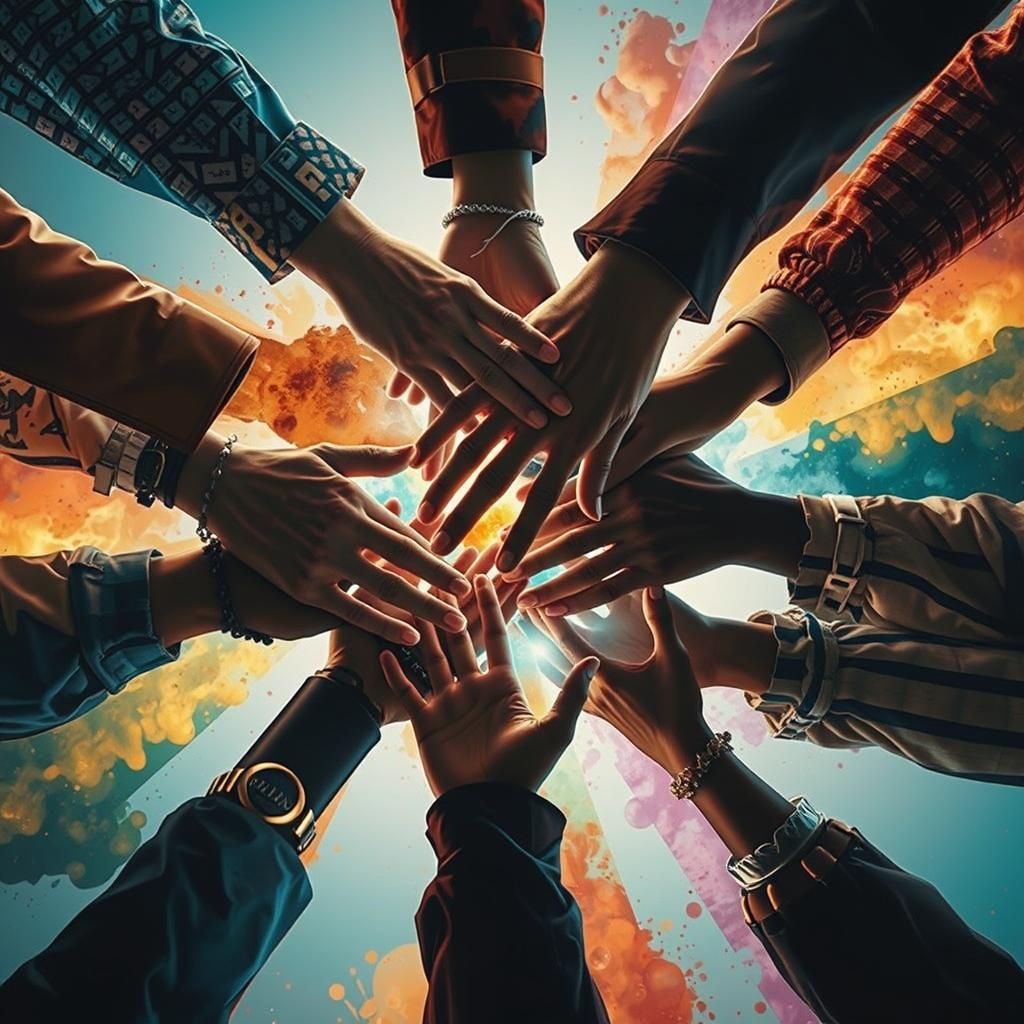 Friends Protecting Each Other: Double Exposure Concept Art