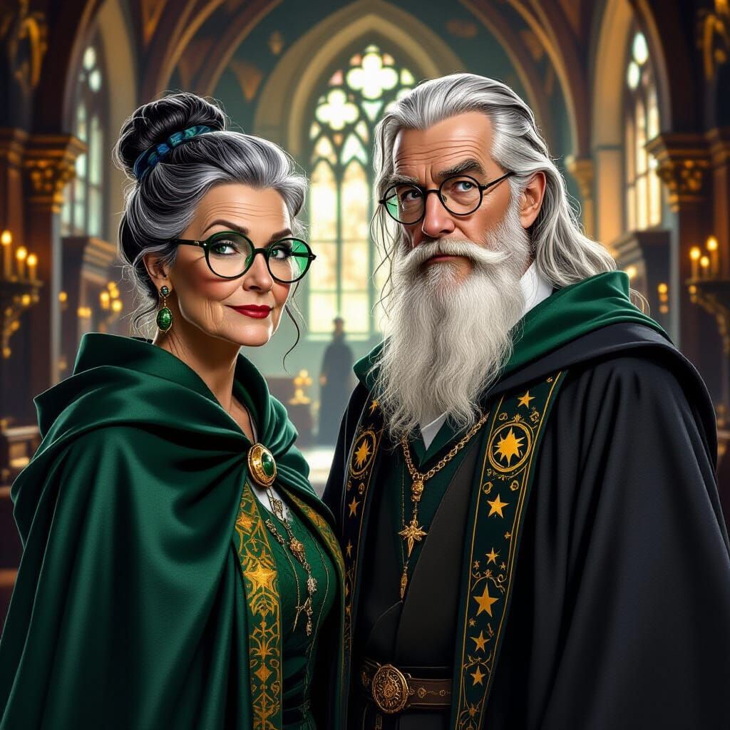 Wizards in Hogwarts Great Hall, Digital Painting