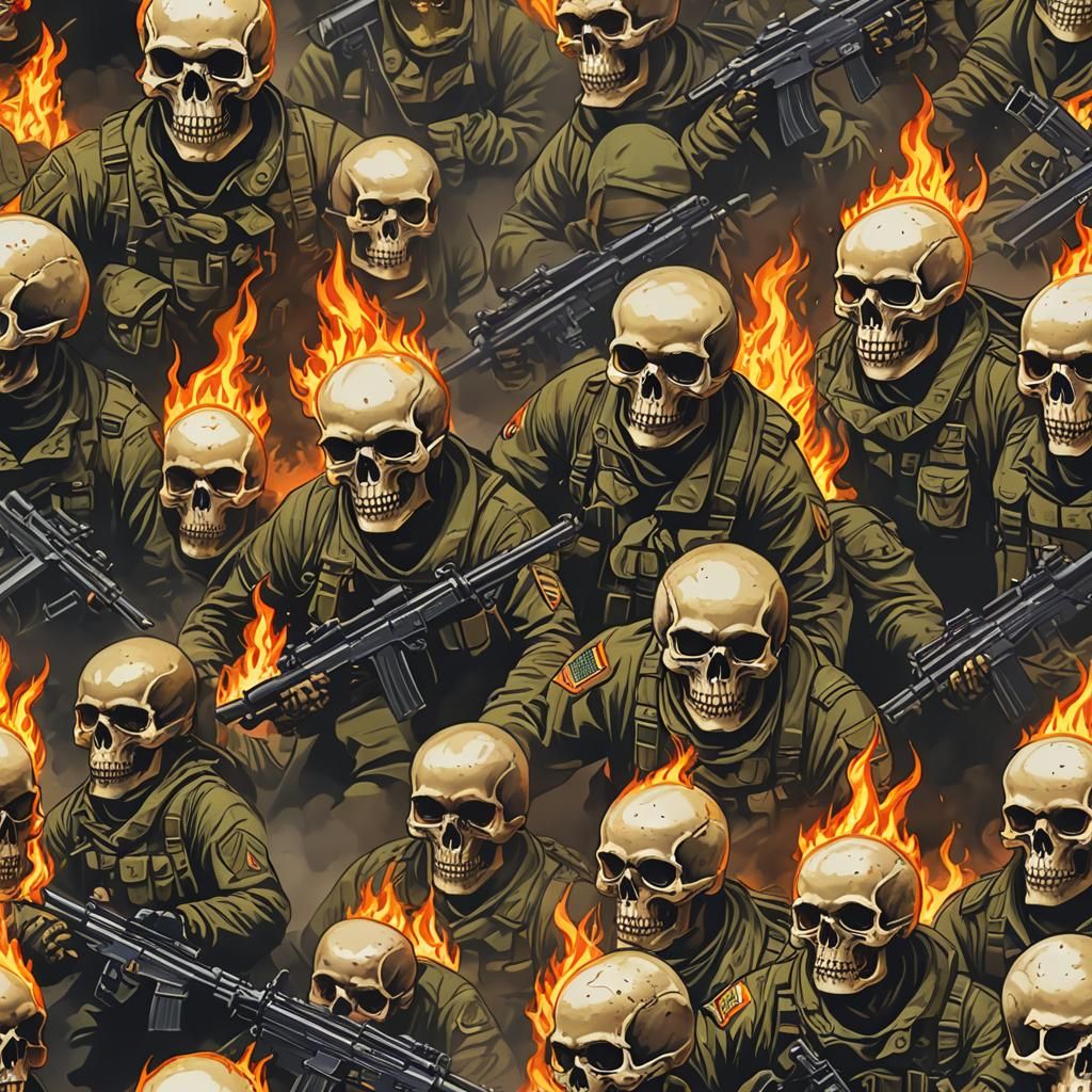 Skull Ablaze: A Fiery Vision of Mortality