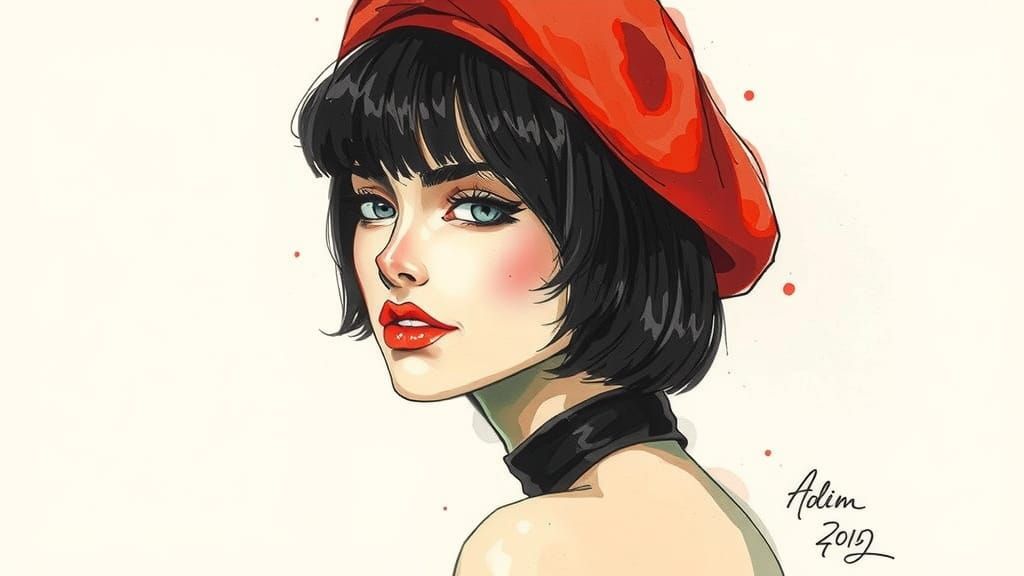 Sultry French Showgirl in Elegant 1970s Style