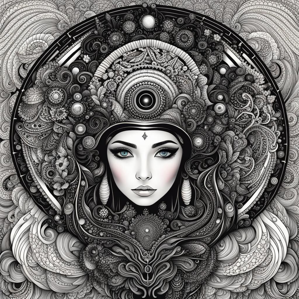 Detailed Vector Art: People Inside a Robot Face