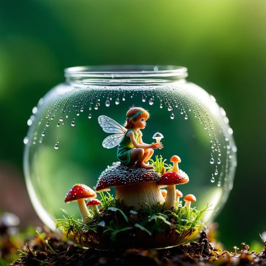 Fairy in a Jar Macro Photograph