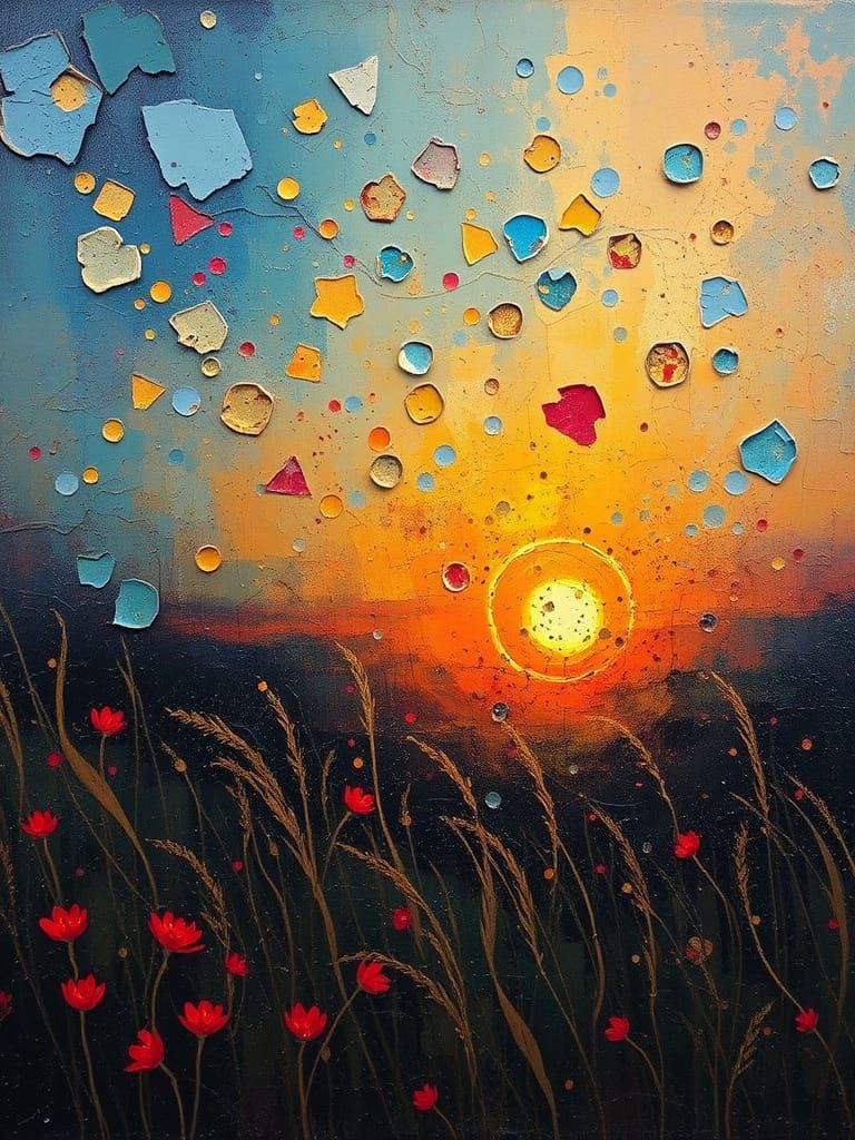 Expressionist Twilight World Impasto Painting