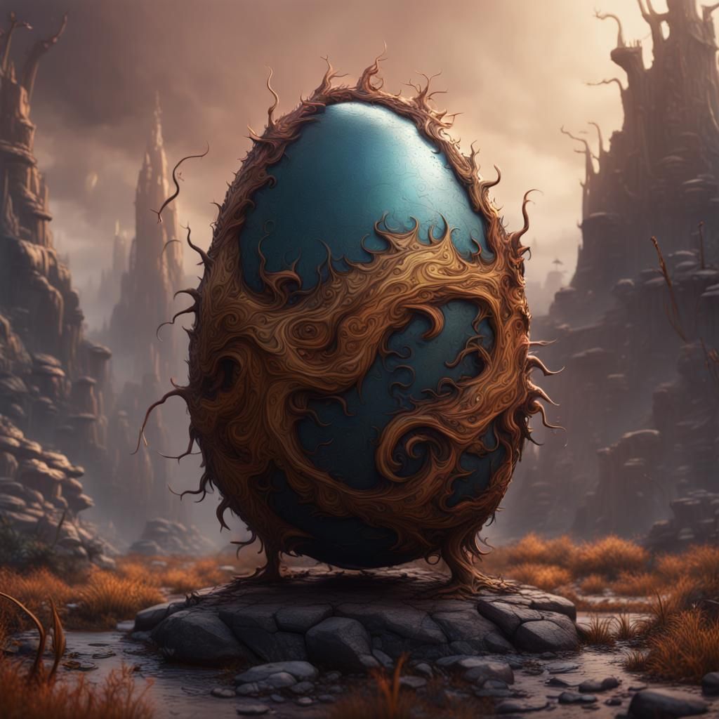 Fantastical Mad Egg in Detailed Matte Painting