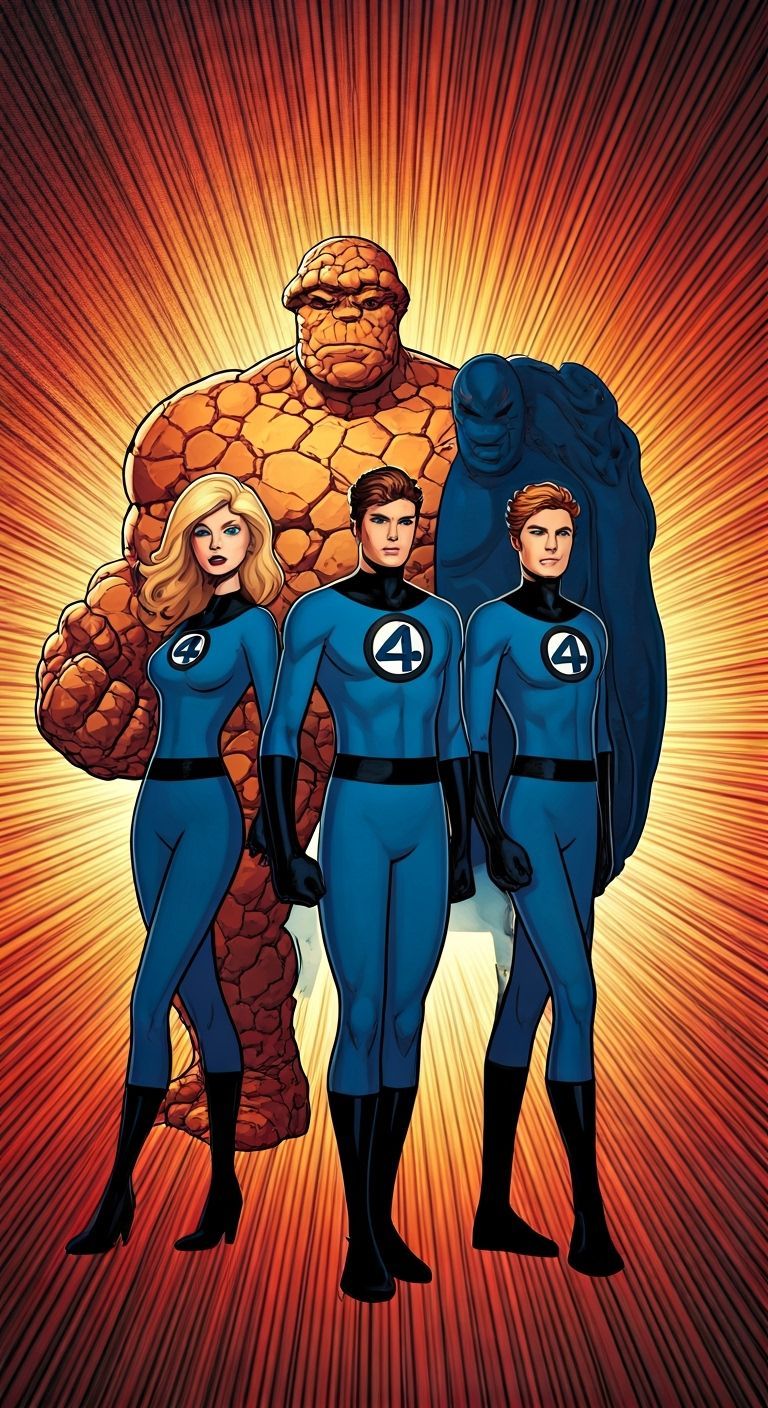 Fantastic Four in Comic Book Style