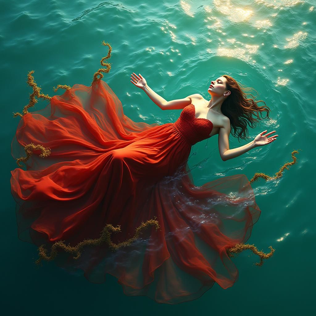 Mystical Woman Undersea: A Digital Matte Painting