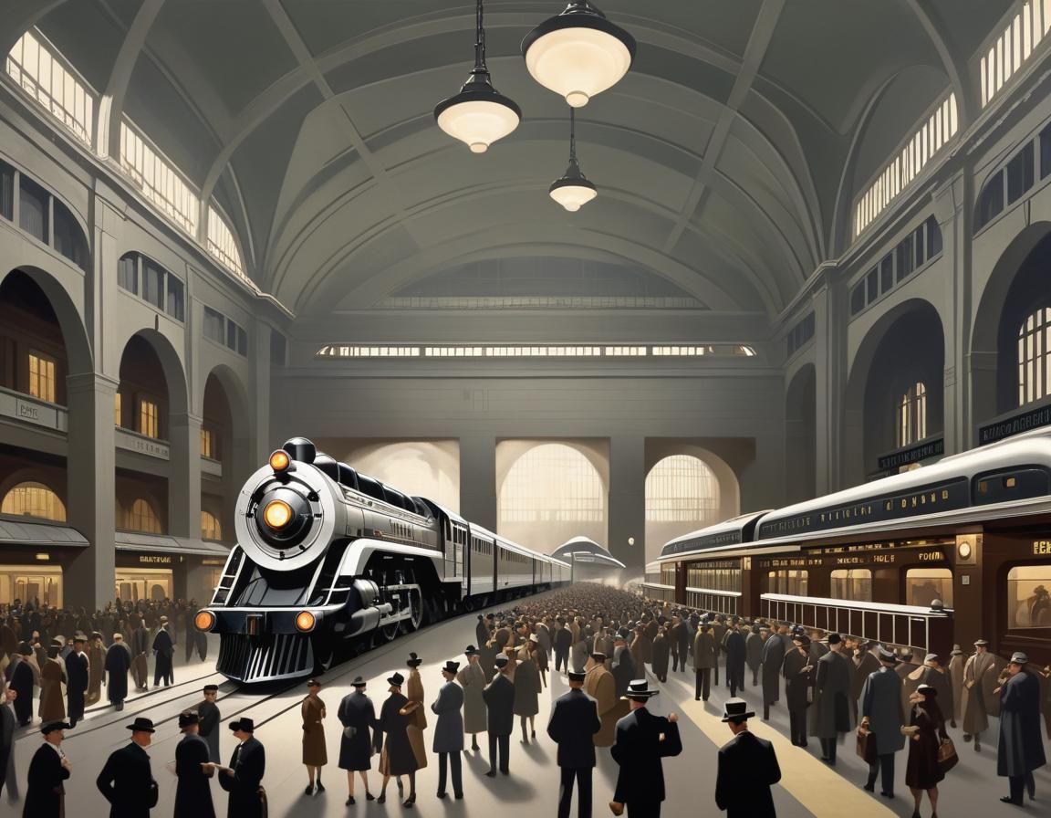 Streamline Moderne Locomotive at Grand Central Station