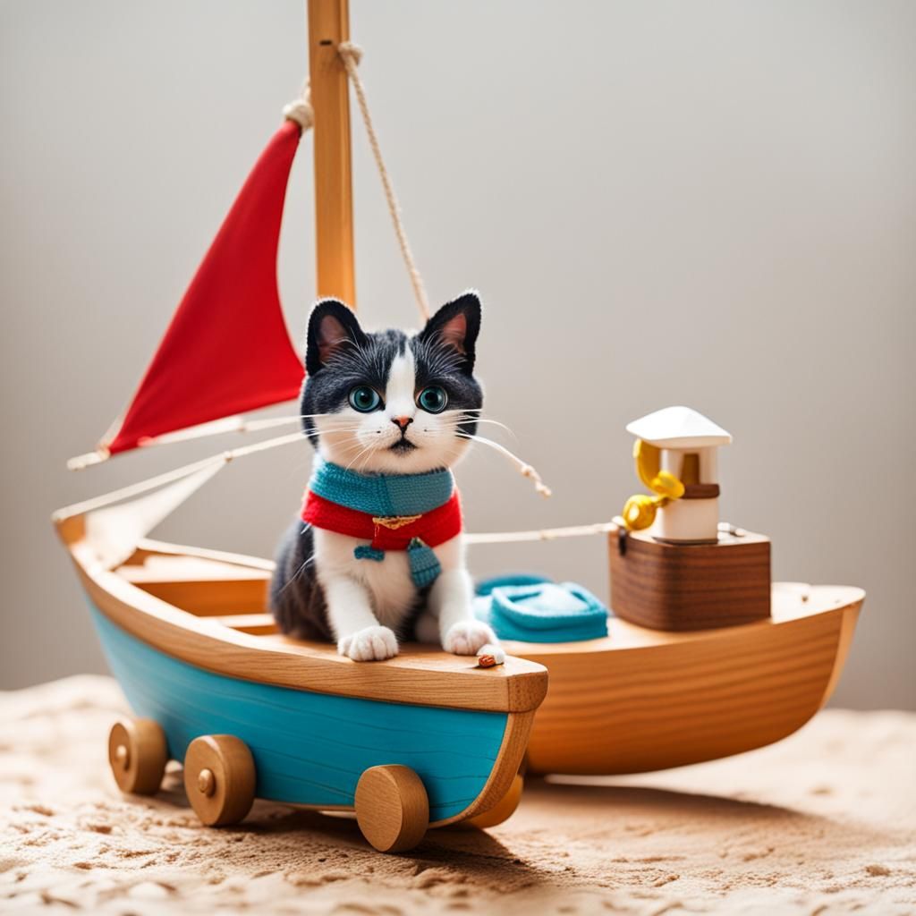 Toy Cat Captains Sailboat Adventure