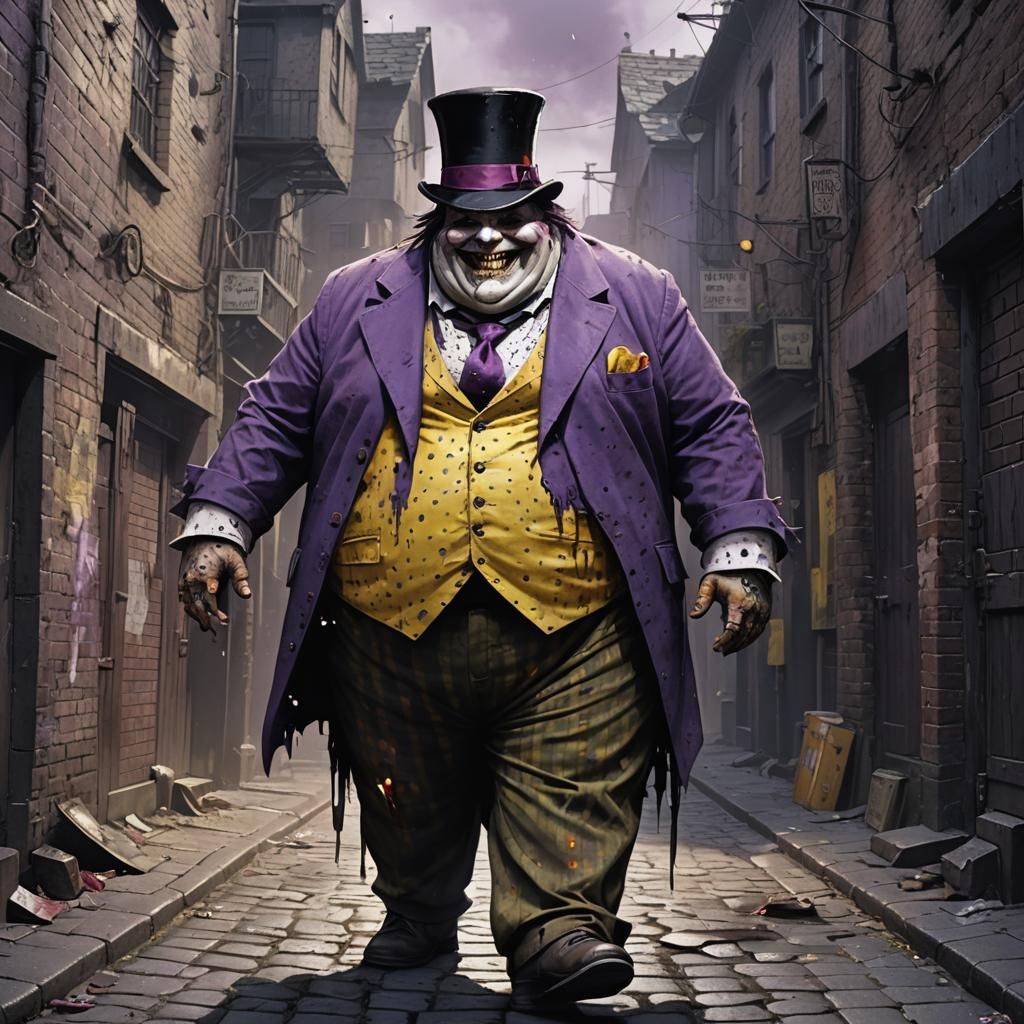 Grotesque Figure in Mystical Alleyway: Dark Fantasy Art