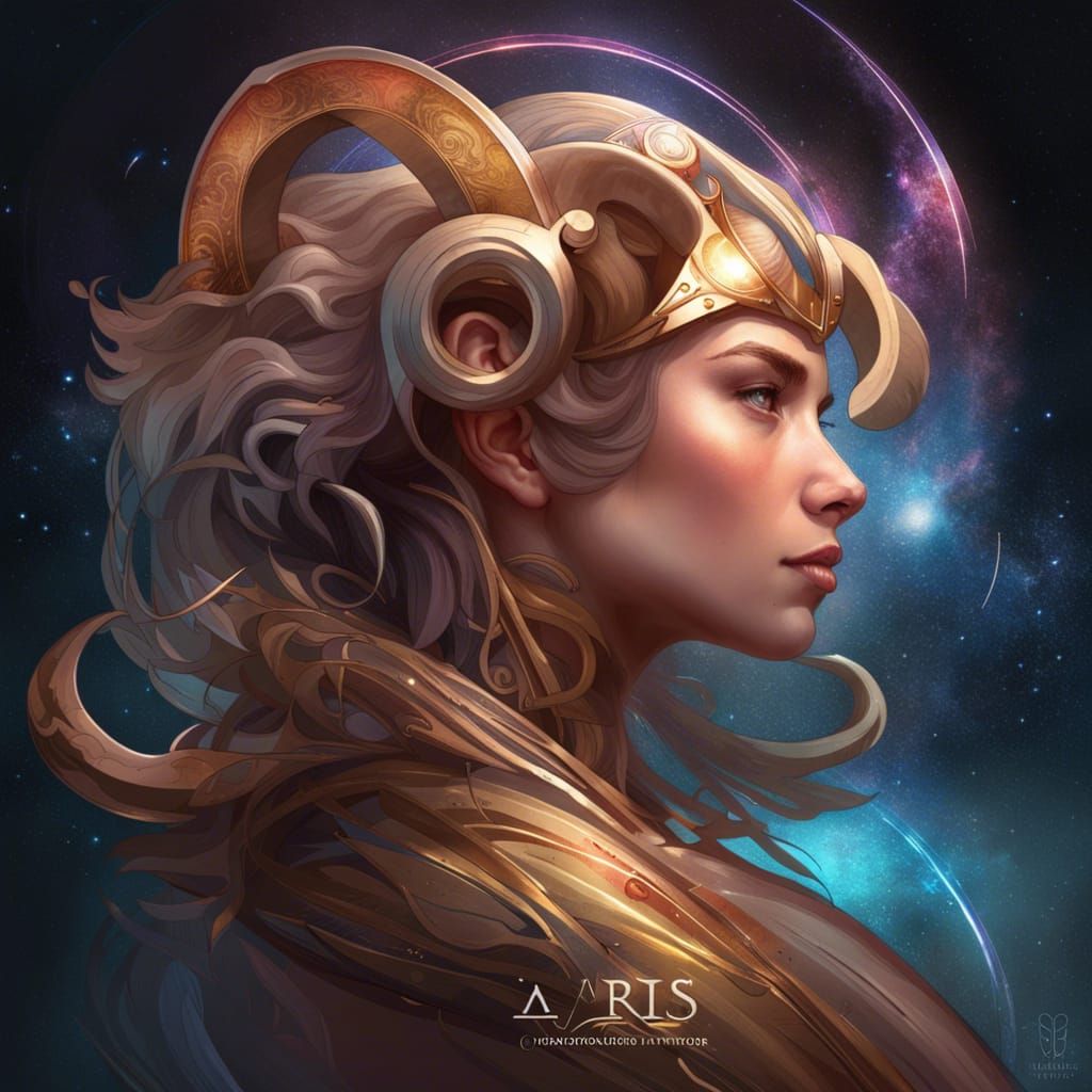 Galactic Aries Tattoo Design: Space Zodiac Art