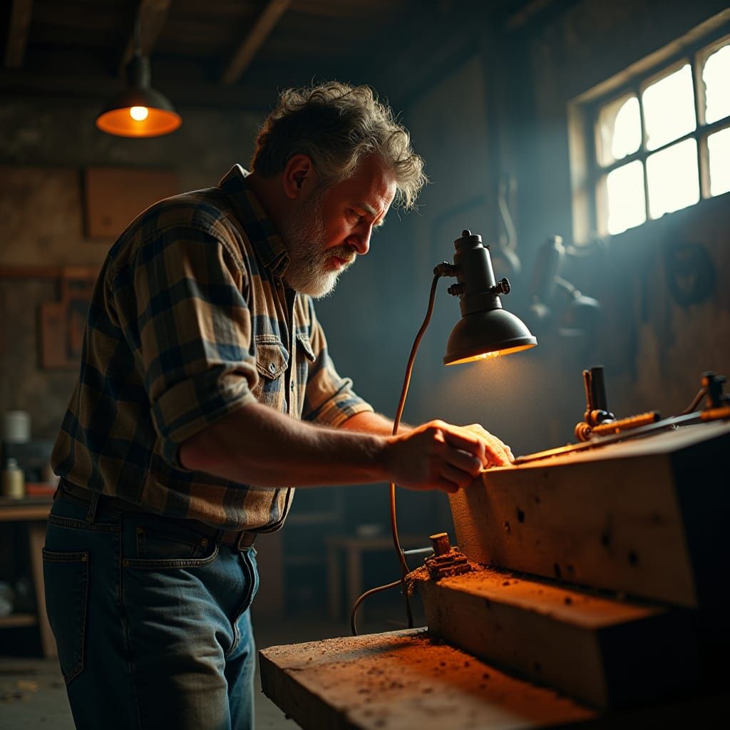 Crafting an Industrial Lamp: Cinematic Film Still