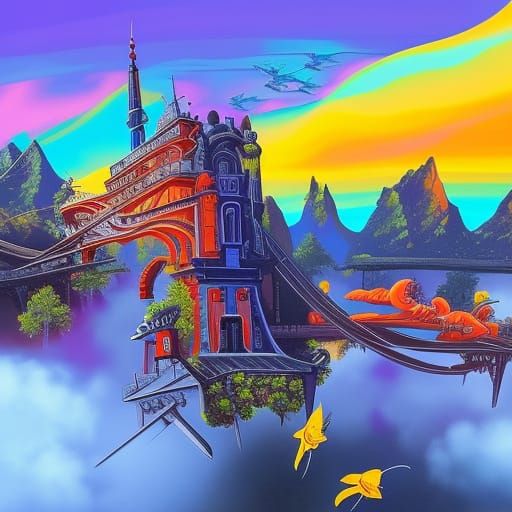 Colorful Steam Train Graffiti Art: Hyperrealistic 8K