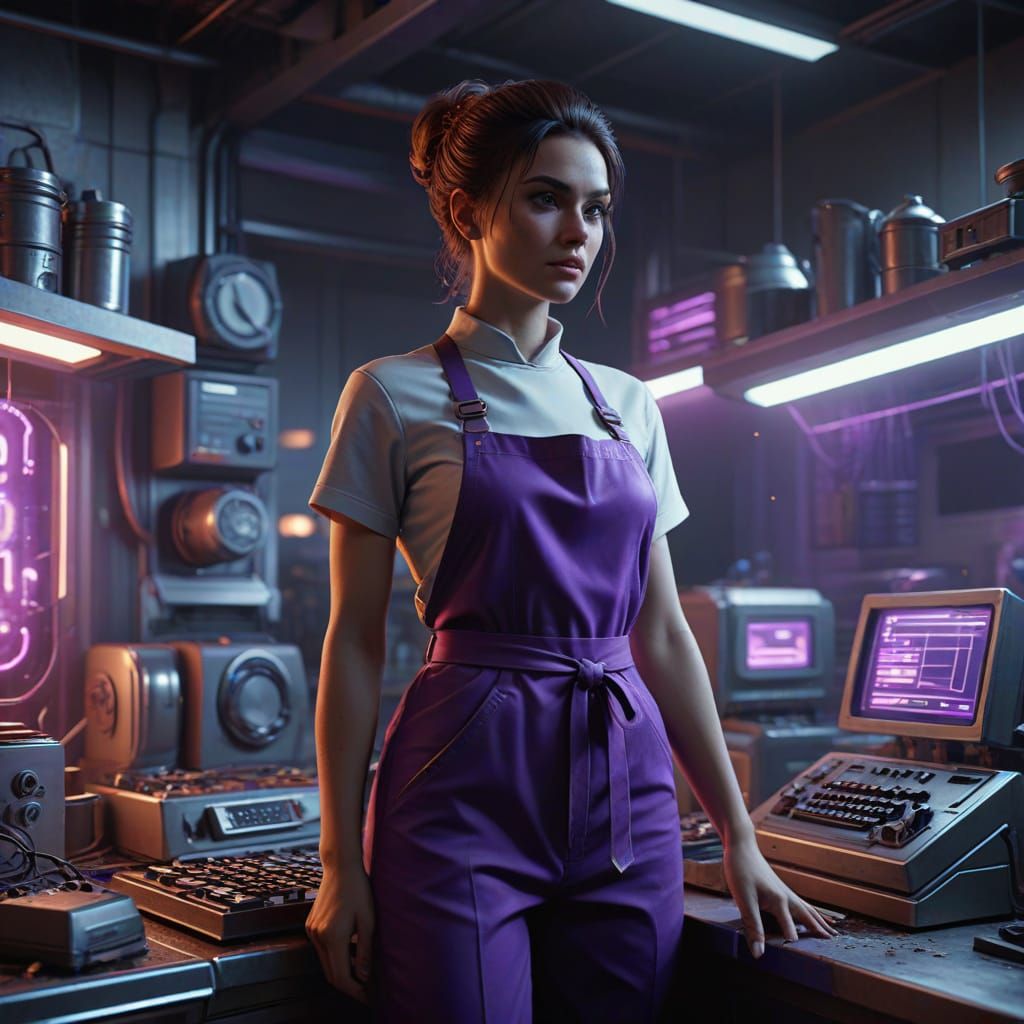 Retro-Futuristic Sci-Fi Kitchen Scene in 8K