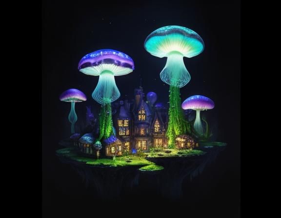 Jellyfish in Toadstool Forest: Beatrix Potter Style