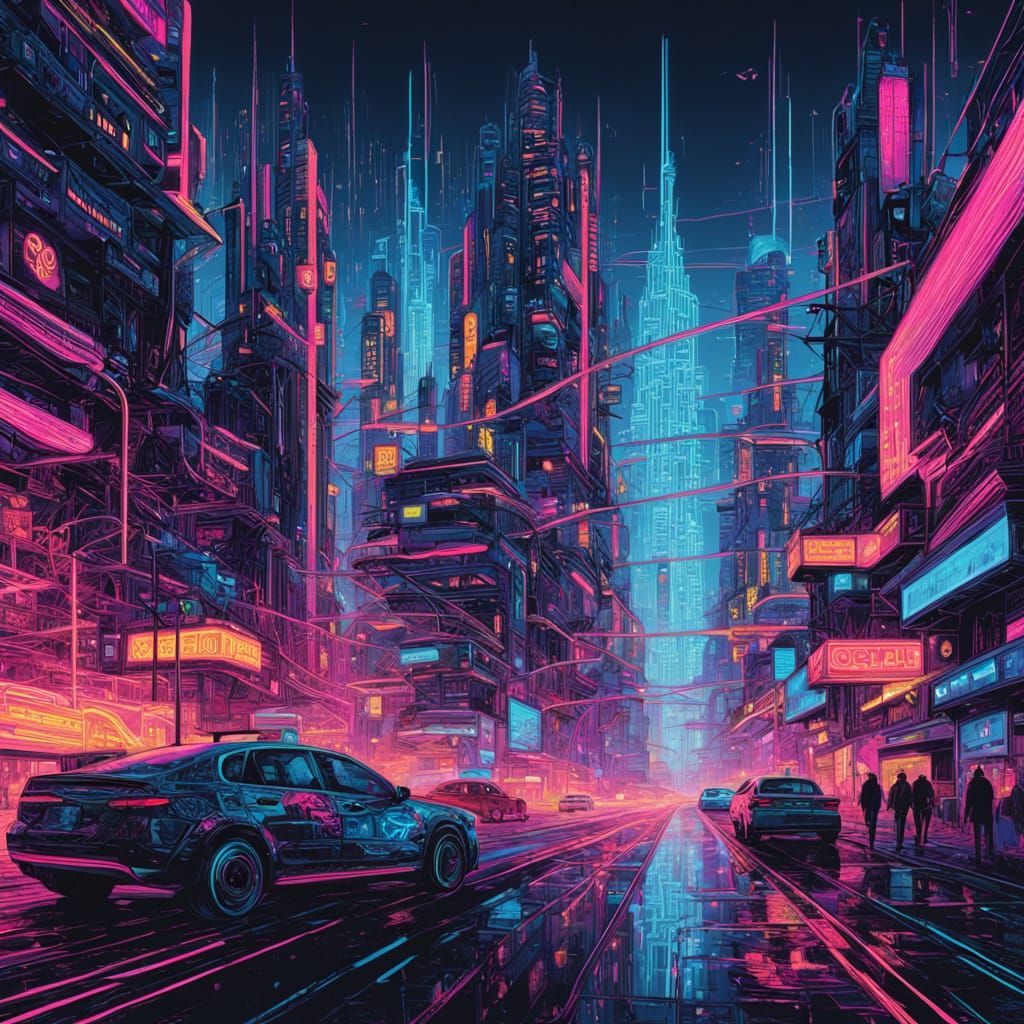 Neon Cyberpunk Digital Art