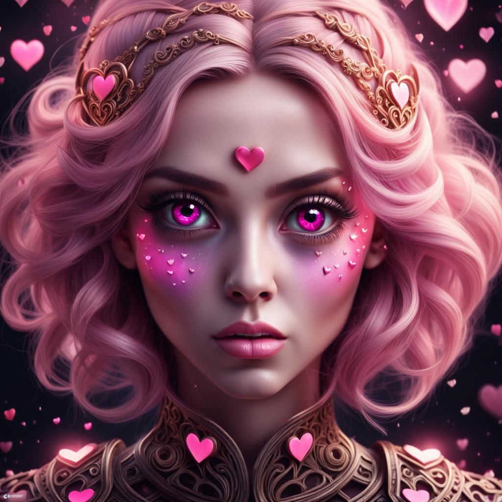 Girl with Hearts: Digital Matte Painting