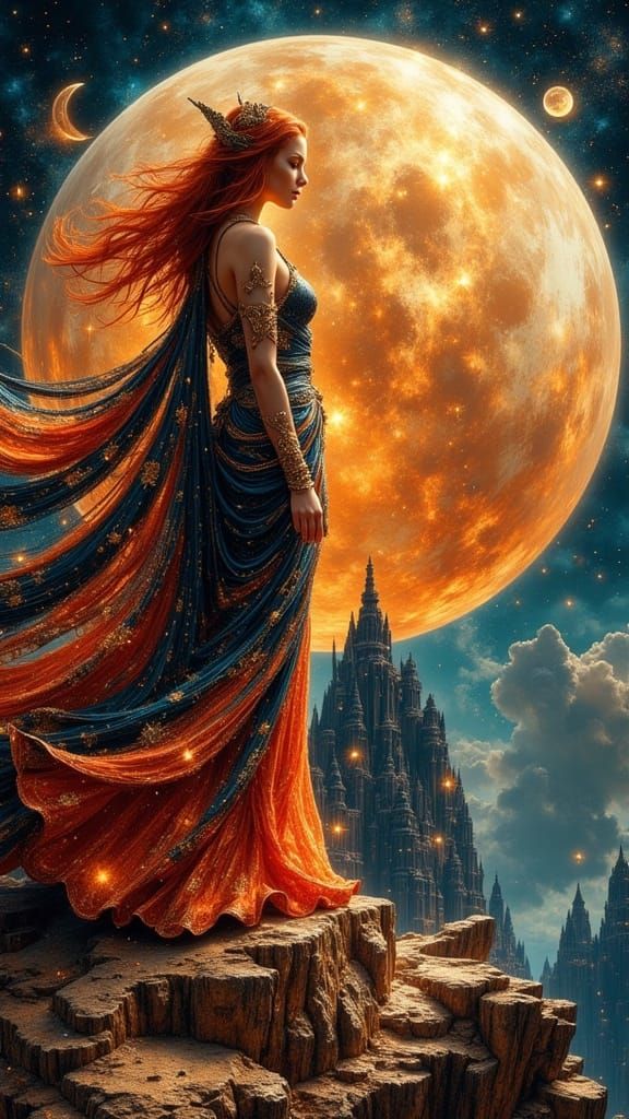 Ethereal Beauty in Pre Raphaelite Cyberpunk Style