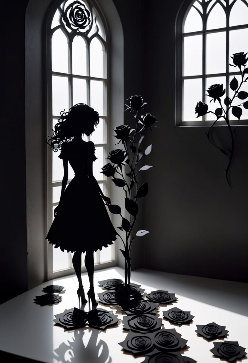 Tim Burton-Inspired Romantic Scherenschnitte of Depression's...