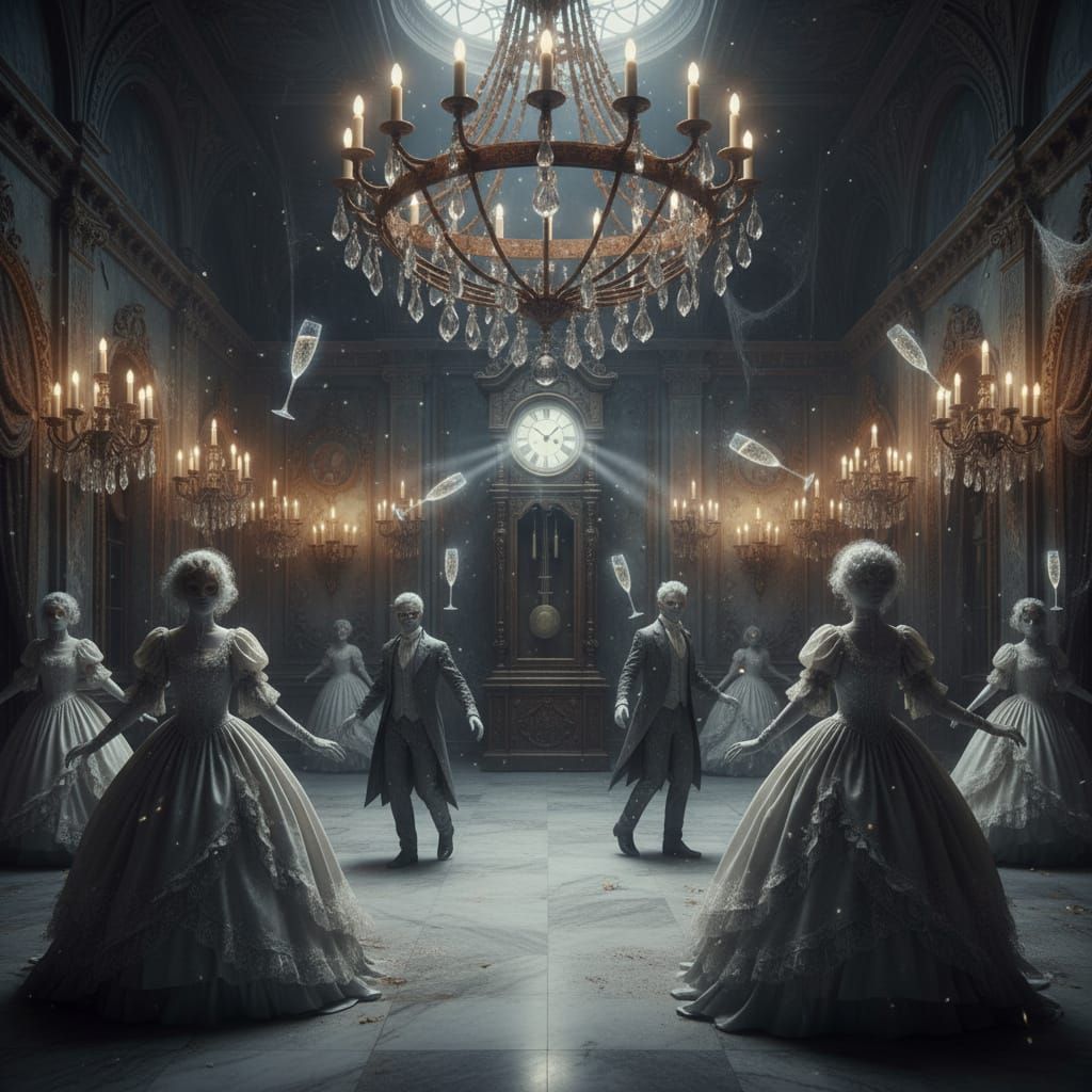 Haunted Ballroom Ghosts Dancing at Midnight