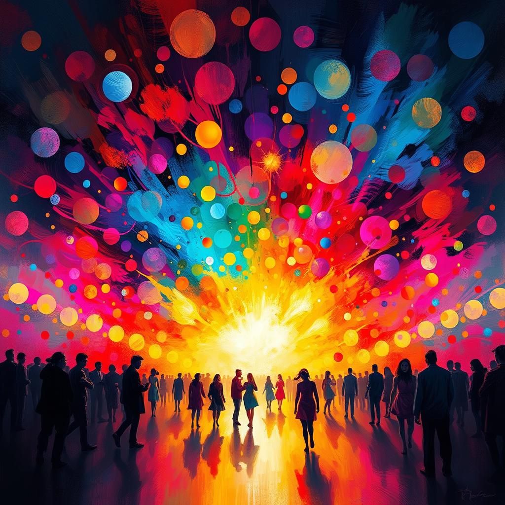 Kaleidoscope of Vibrant Colors in Abstract Expressionism Sty...