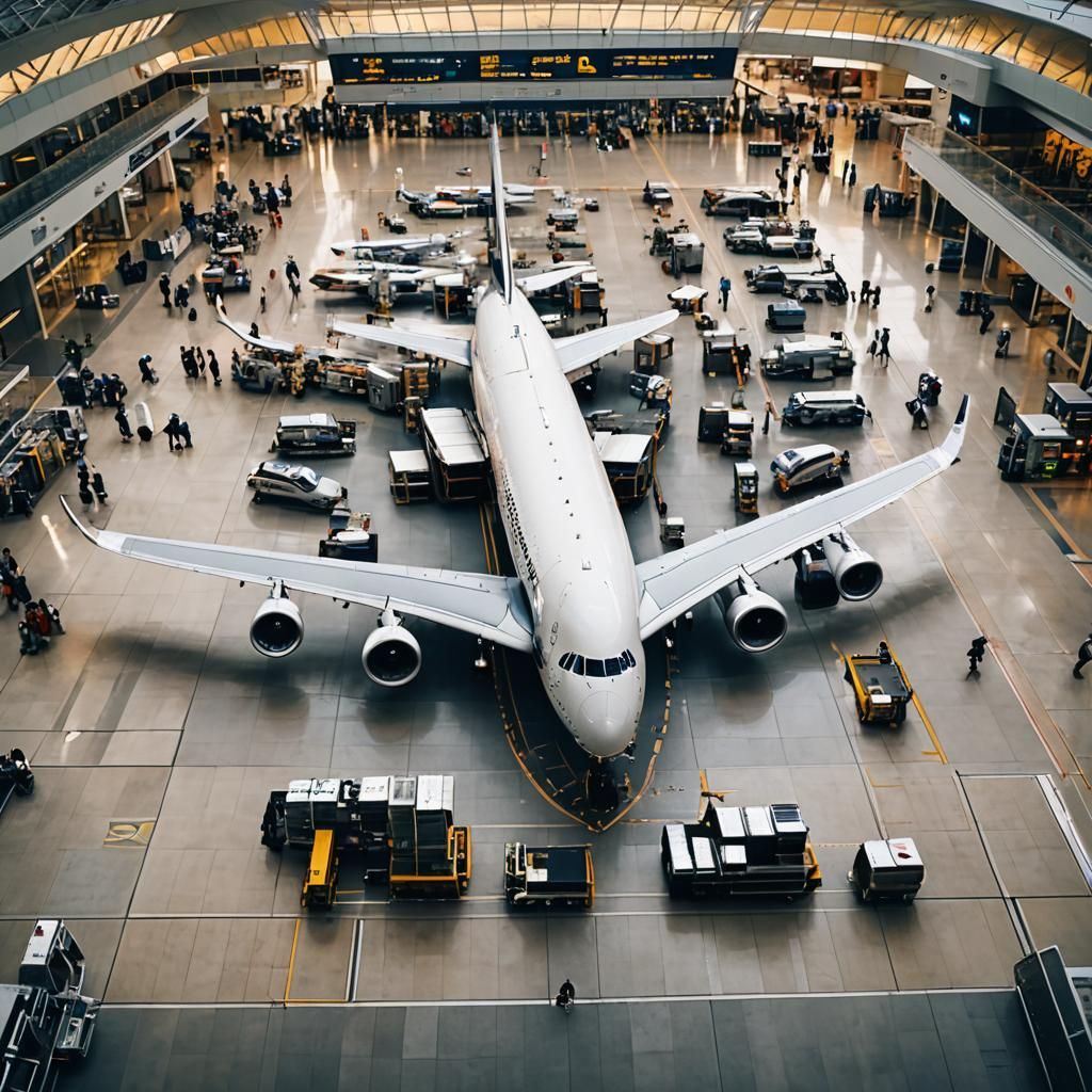 Triple-Decker A380 at Airport Terminal