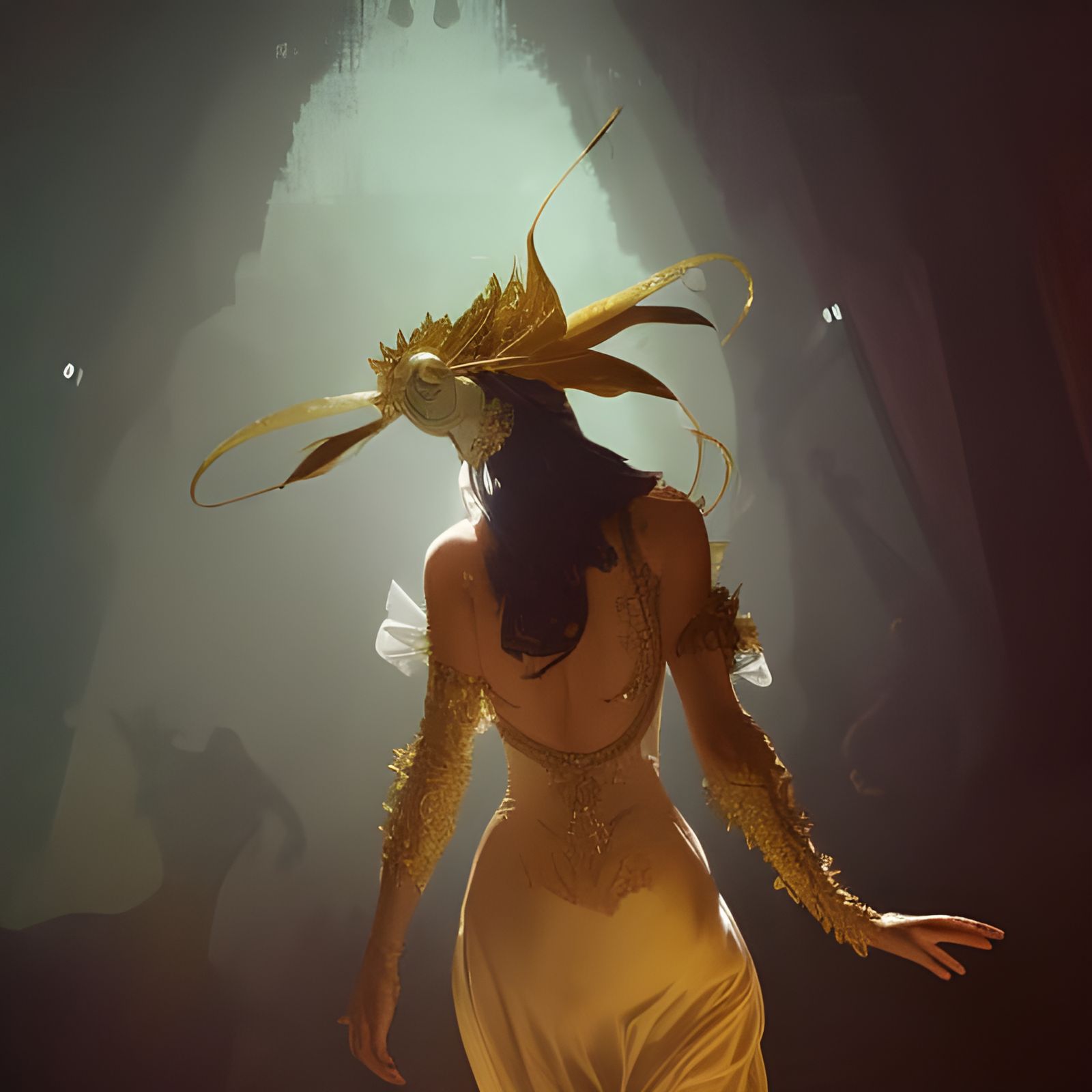 Masquerade Ball Dance in Art Nouveau Style