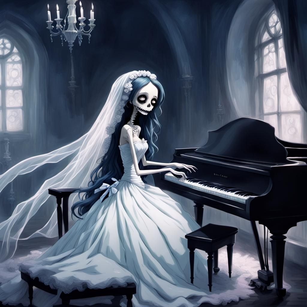 Inspired by the Tim Burton anime movie, a dead bride playing...