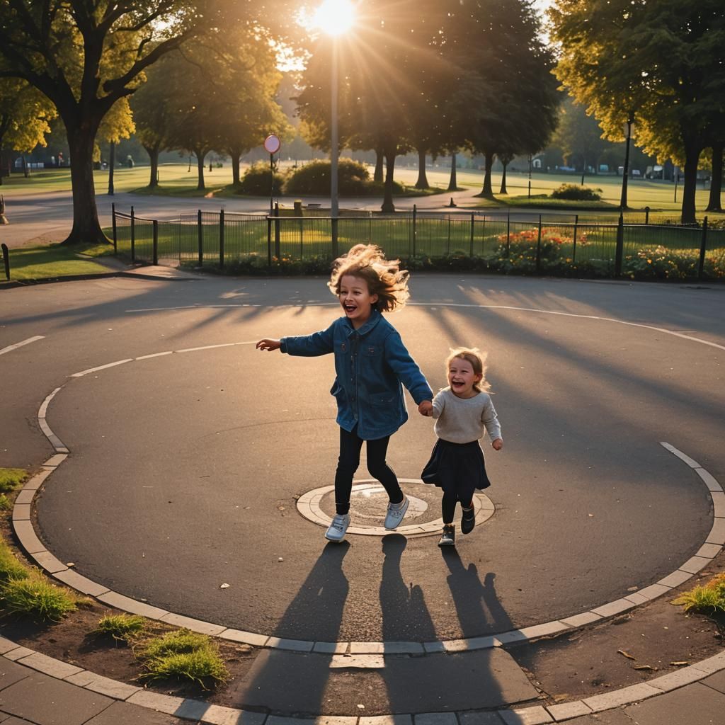 Children's Laughter at Sunset Park Roundabout