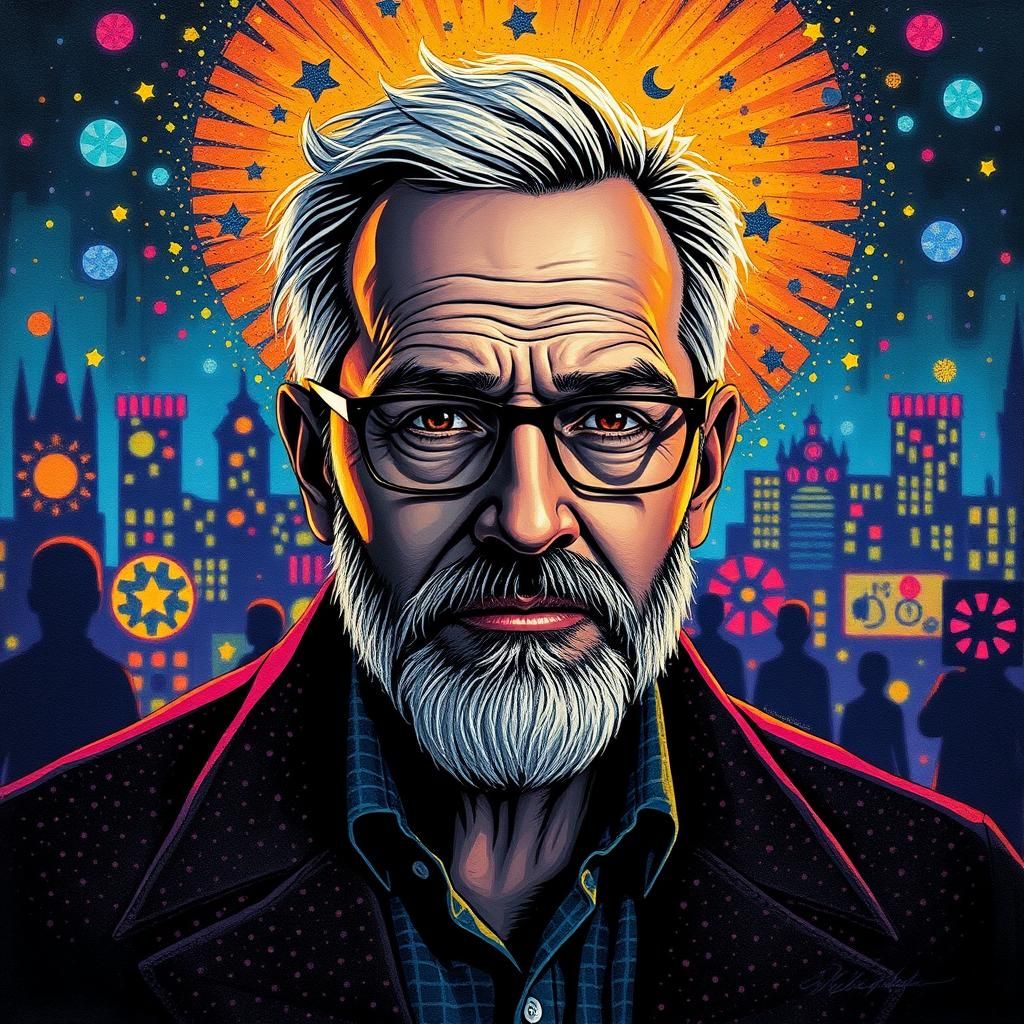 Colorful Flowing Portrait in Post-Impressionist Style