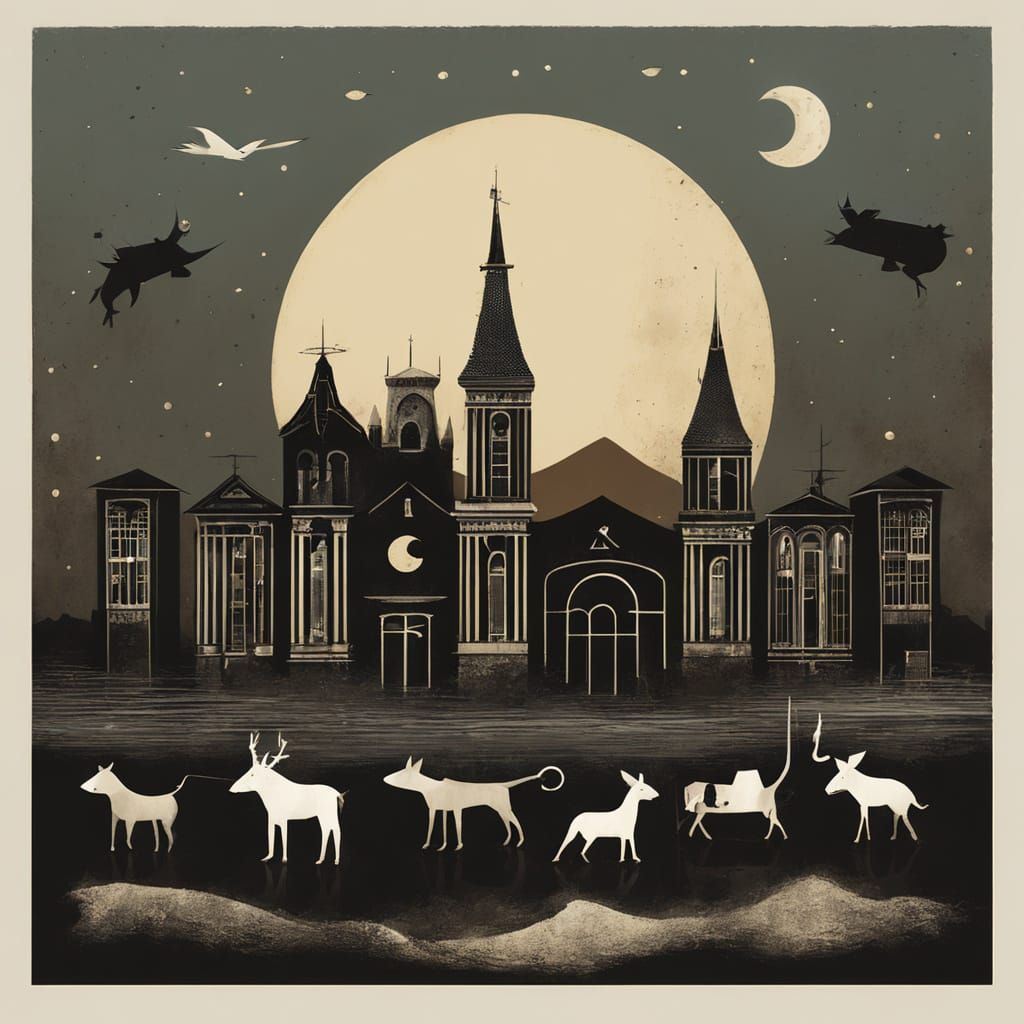 A Disturbing, Monochromatic Scene of Chaos and Destruction, ...