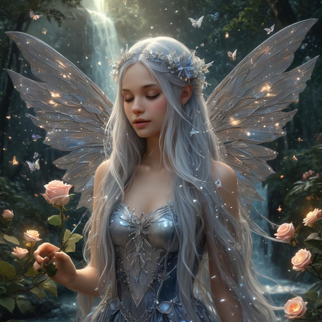 Sparkling Fairy in Magical Forest: Fantasy Art