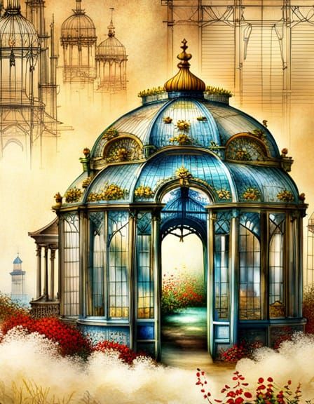 Detailed Blueprint Architecture for Greenhouse Construction