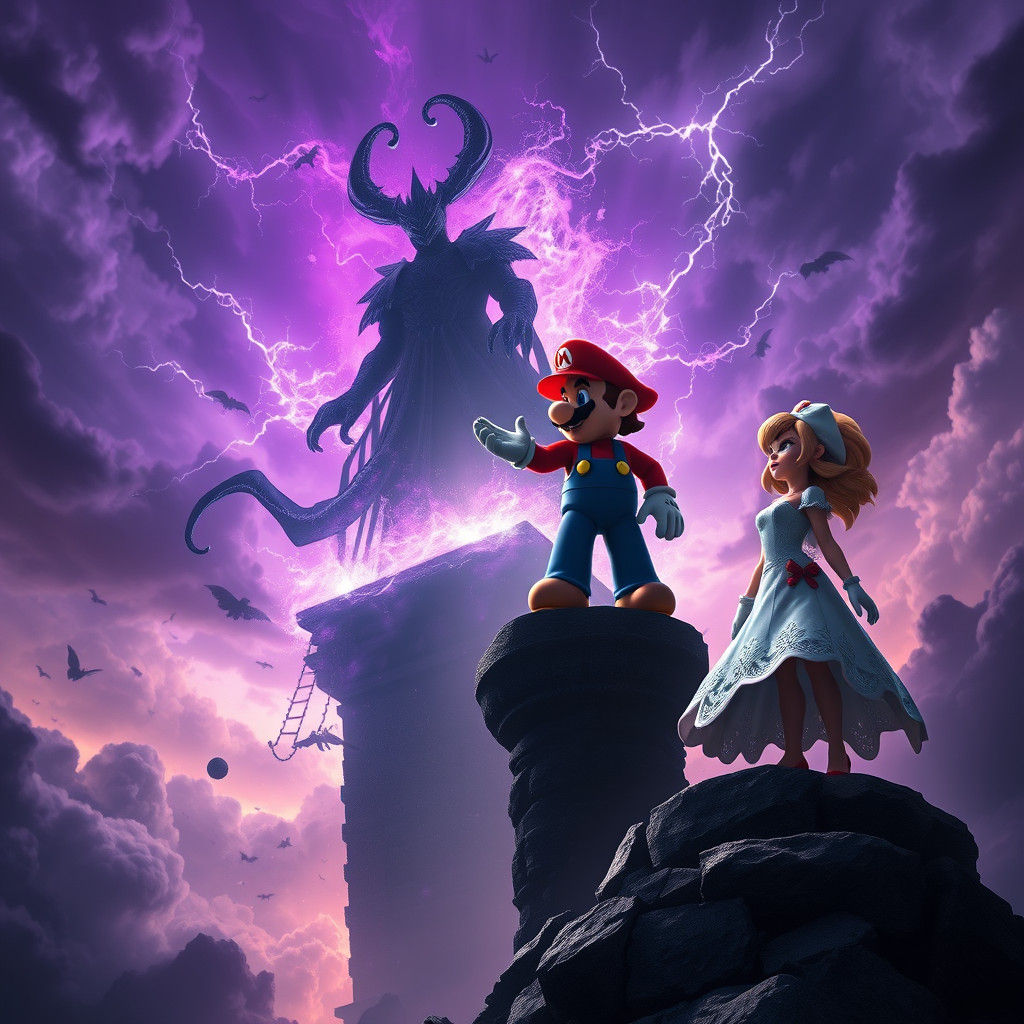 Dark Sorcerer Confronts Hero in Cinematic Battle