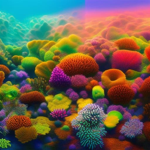 Psychedelic Furry Underwater Painting
