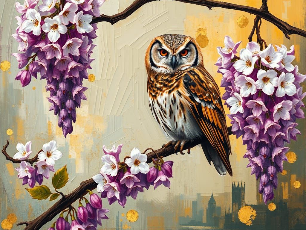 Vibrant Spring Garden Blooms in Goldenpunk Style