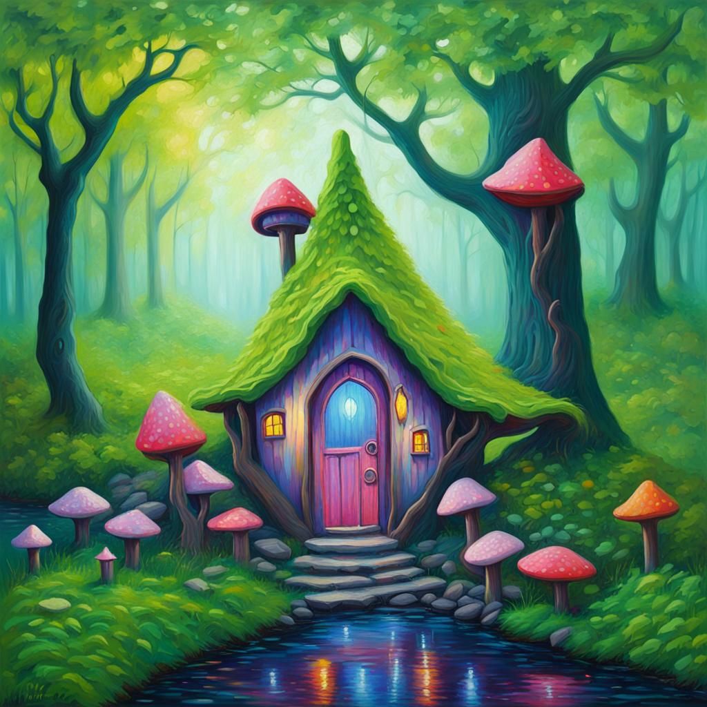 Hyperrealistic hyperdetailed Fantasy fairy house, background fairy fantasy forest,  background fantasy landscape, backgr...