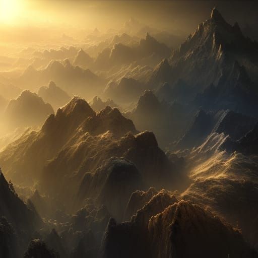 Epic Mountainous Planet in Space