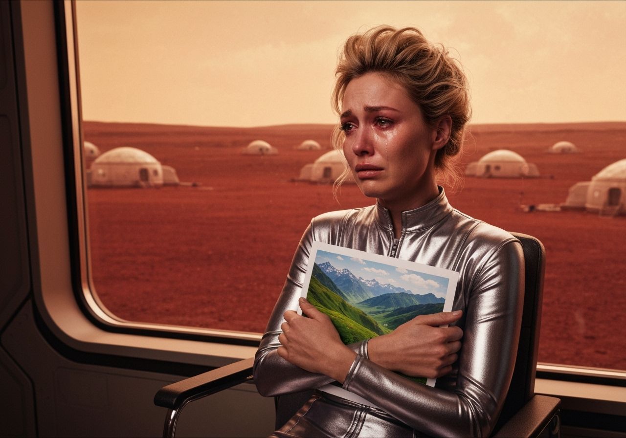Homesick Astronaut Cries Over Earth Photo on Mars