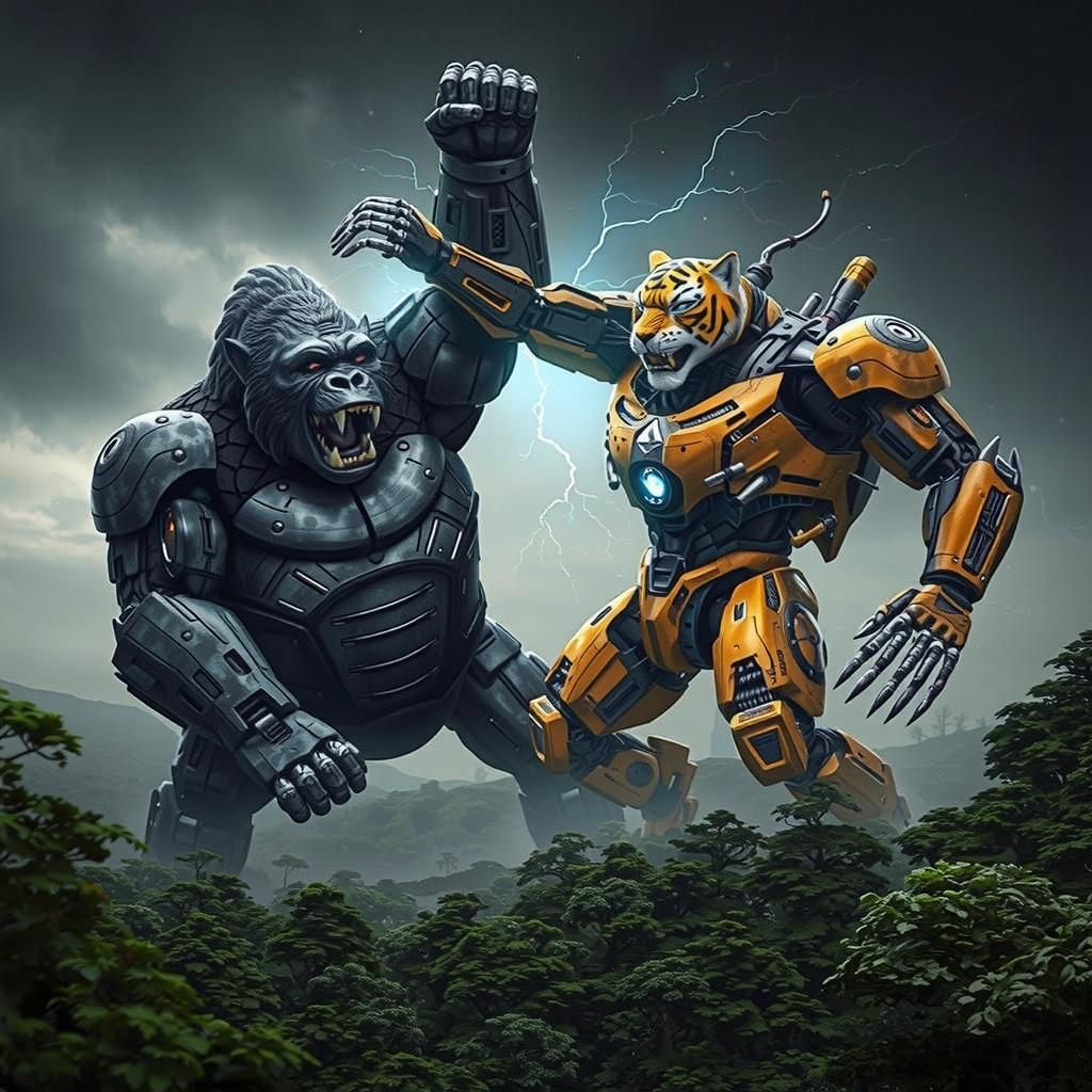 MechaGorilla vs MechaTiger: Epic Robot Battle