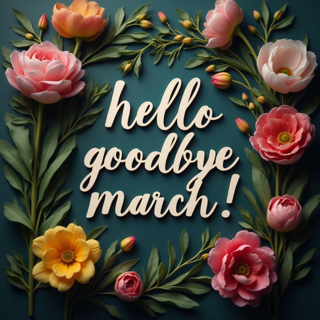 Spring Florals with April Greeting in HDR