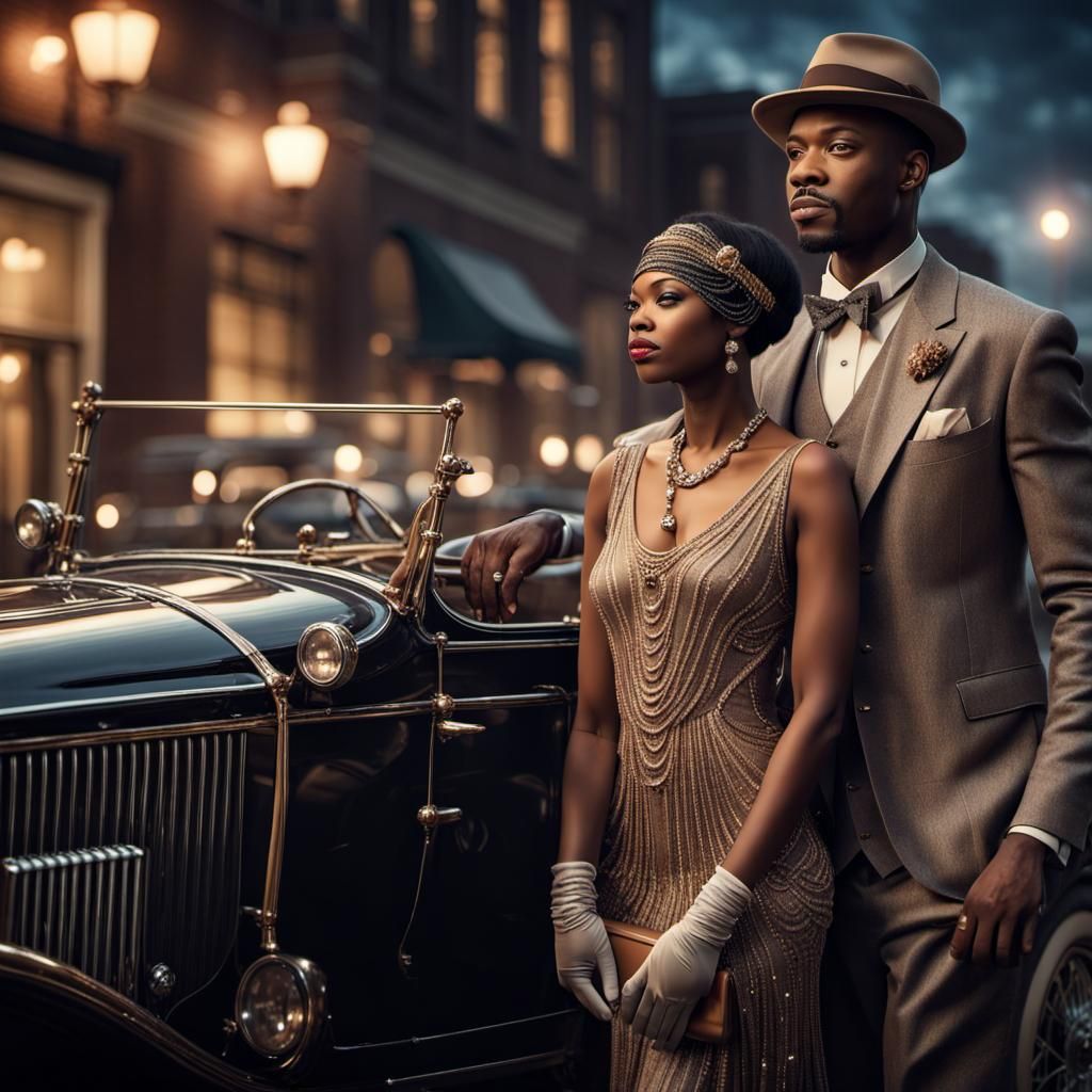 Gatsby Era Couple Time Traveling to Modern Era