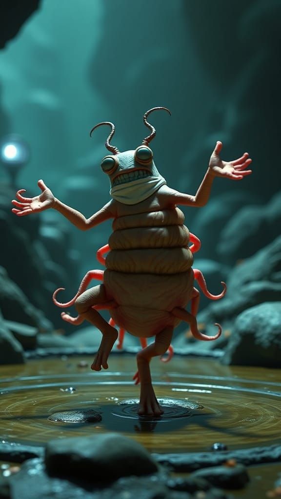 Vitruvian Tardigrade Ballet in Primordial Soup